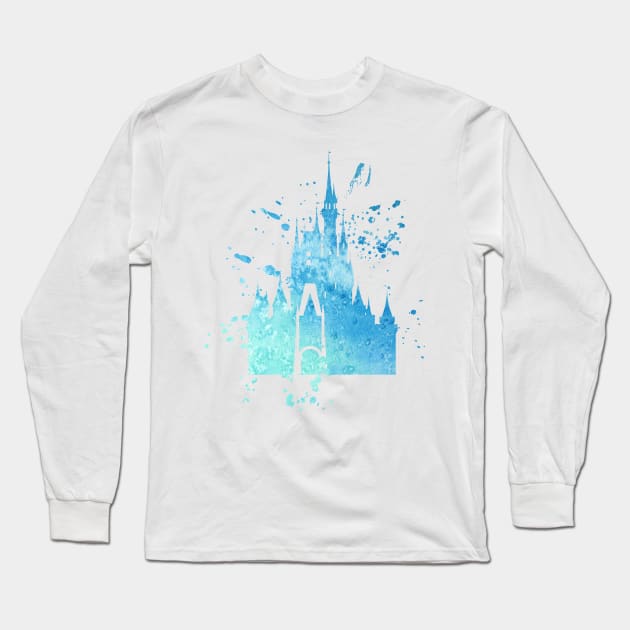 Watercolor Castle Long Sleeve T-Shirt by kimhutton